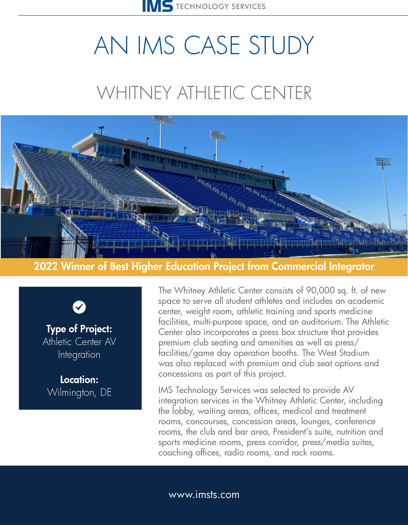 Athletic Center AV and systems integration