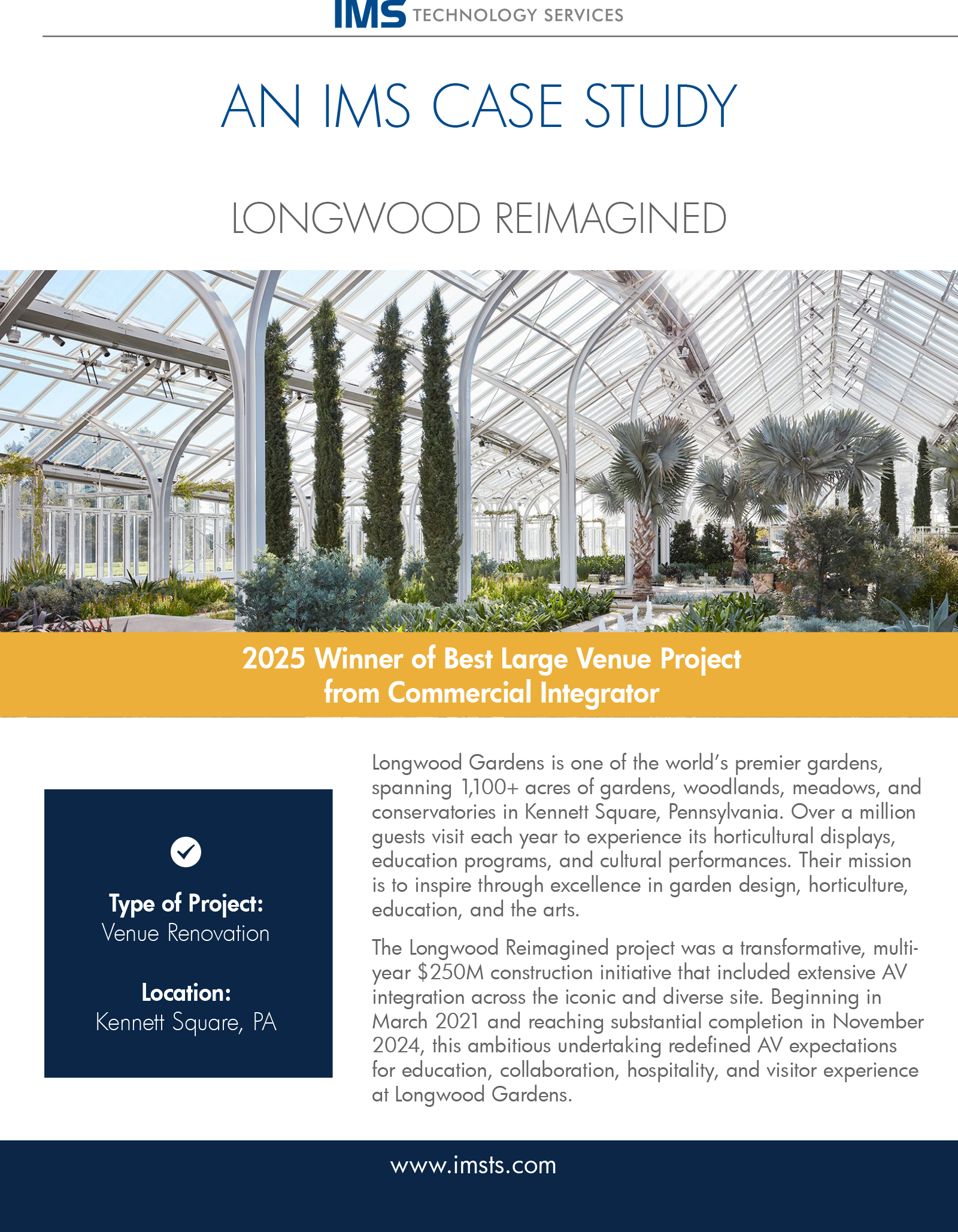IMS Case Study - AV Renovations at the Longwood Gardens