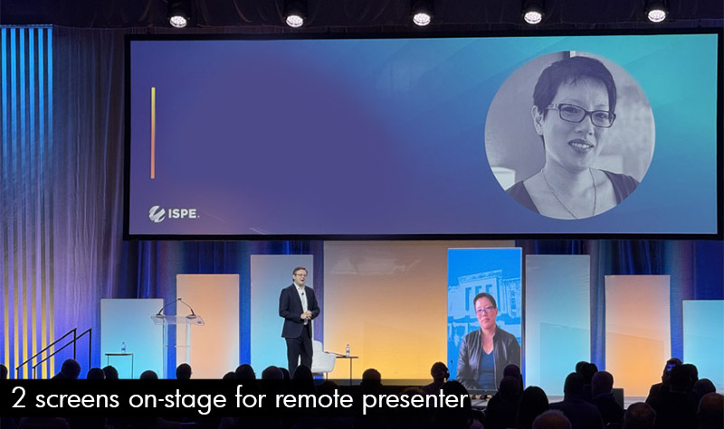 IMS LED Posters - 1 screen on stage for remote presenter