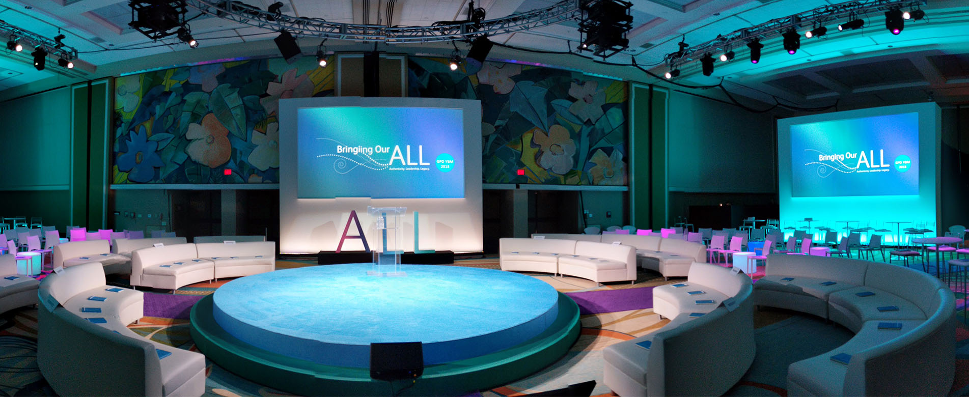 event staging and production - round stage